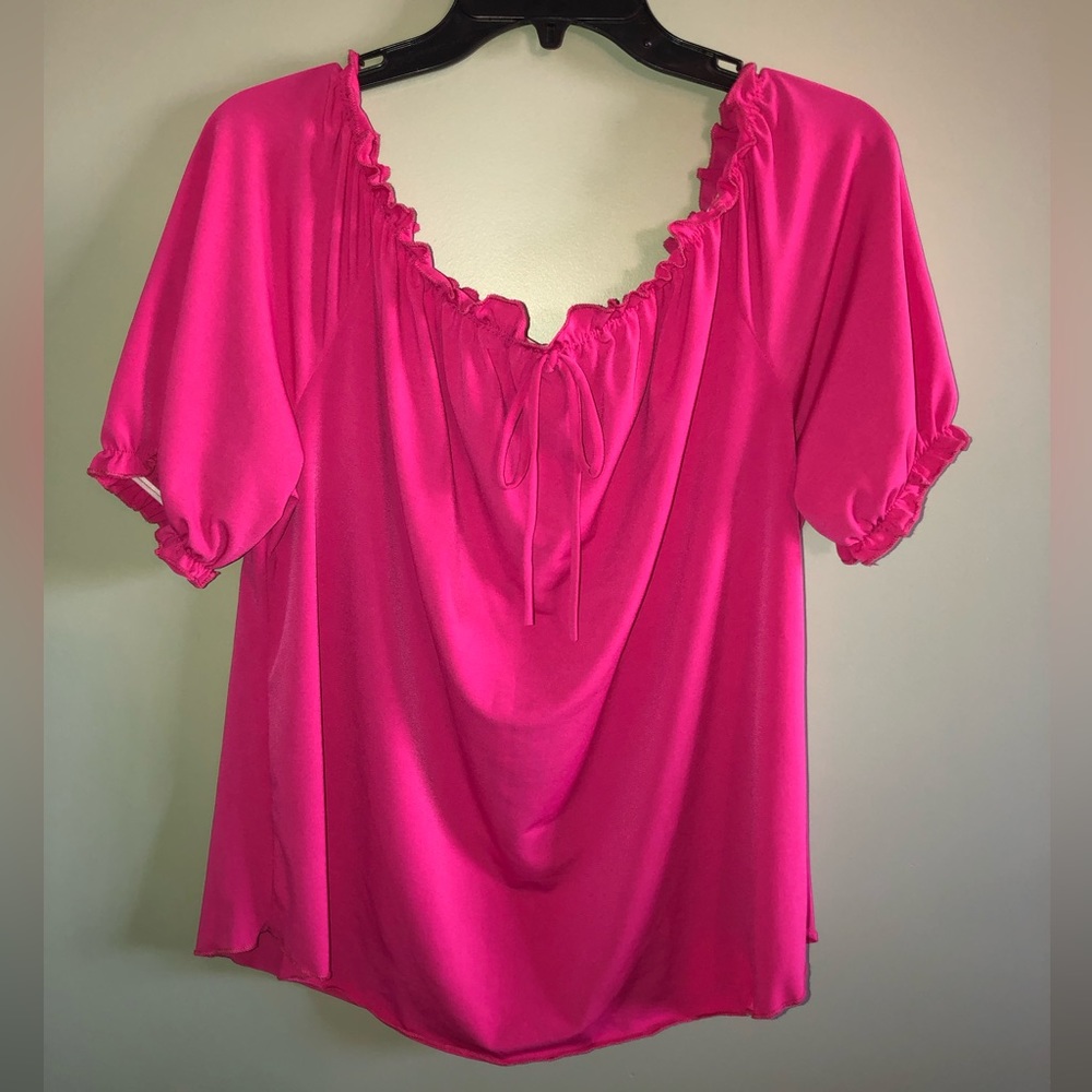 Pink off shoulder shirt